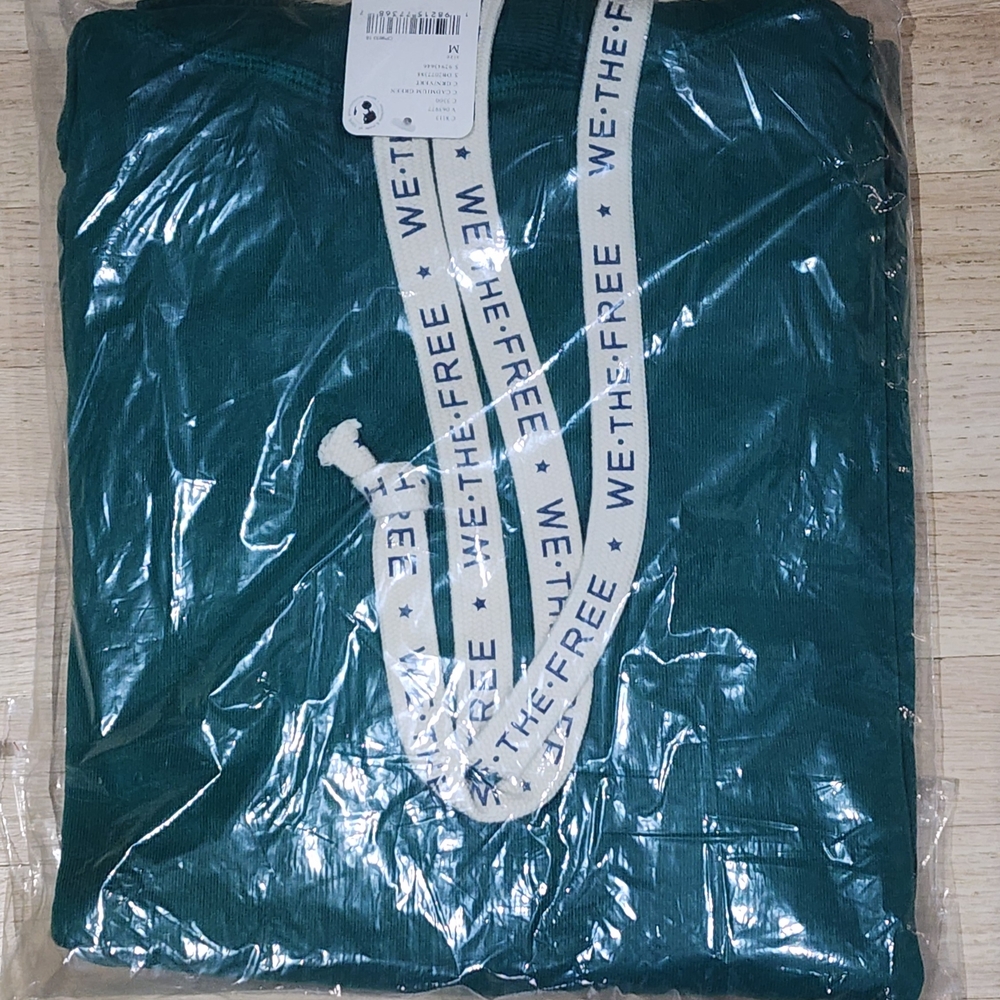 Free People We The Free Hoodie with Drawstrings Green M NWT - Picture 5 of 6